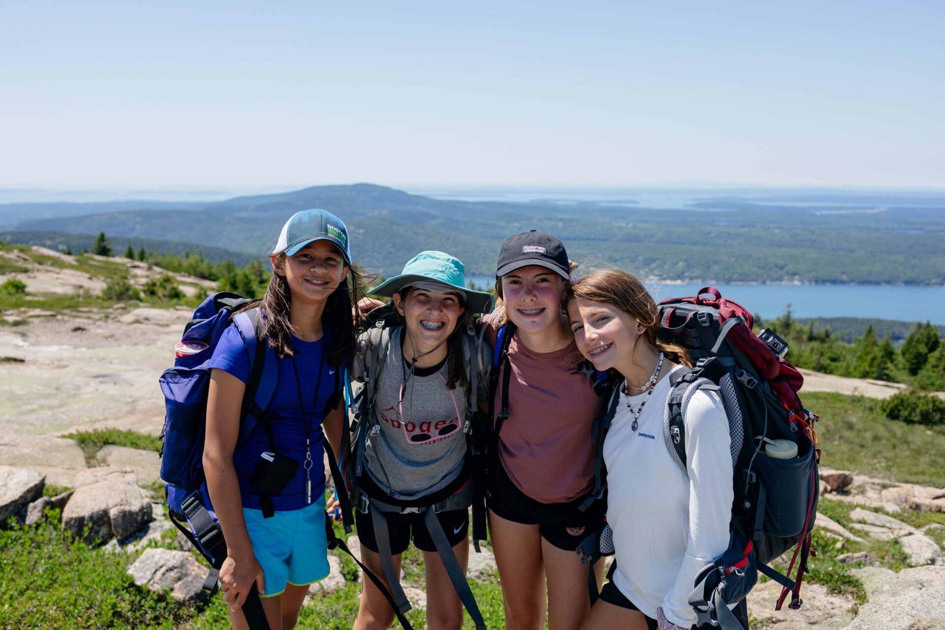 Group of teen Apogee campers hiking