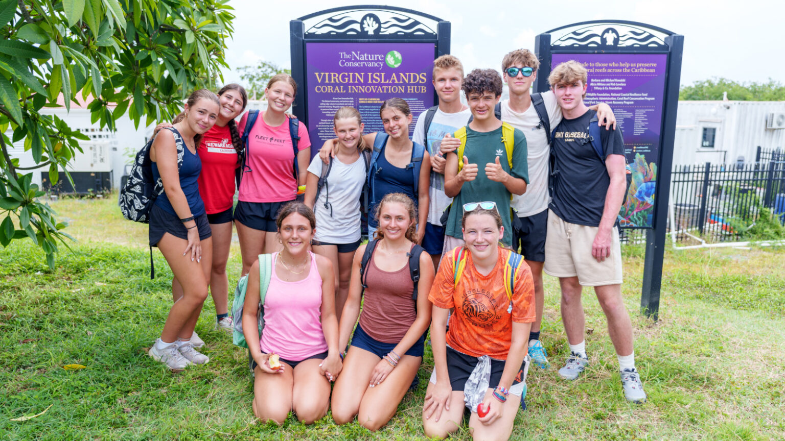 A group of teens on a summer travel program in the Virgin Islands