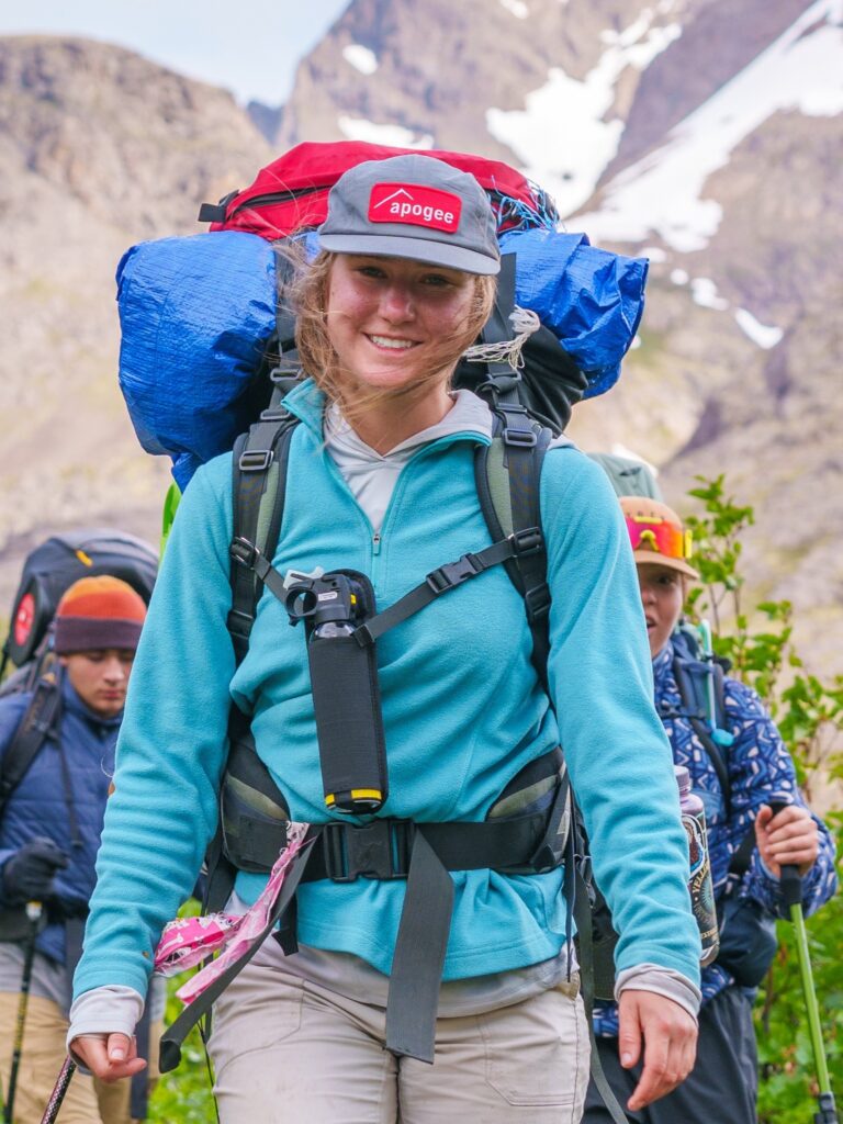 Trip Leader Aria rocking the hat in the Alaska backcountry!